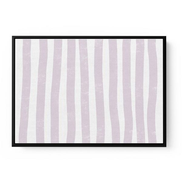 Small Landscape Lilac Lines Canvas Wall Art Print Black Frame 40x27