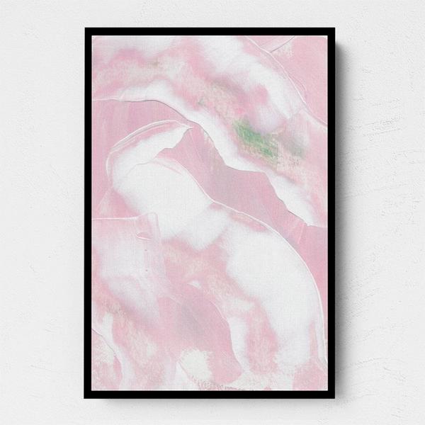 Small Portrait Pink and Soft Canvas Wall Art Black Frame 27x40