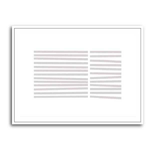 Extra-Large Landscape Calming Lines No 3 Wall Art Print White Color Framed Print 120x90