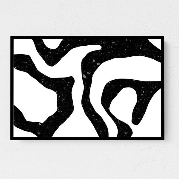 Small Landscape Black Gems Canvas Wall Art Print Black Frame 40x27