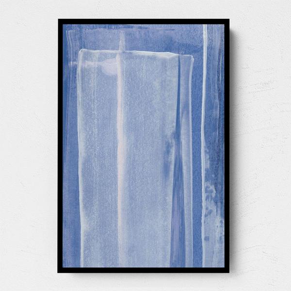 Small Portrait Happiness is Blue Canvas Wall Art Black Frame 27x40